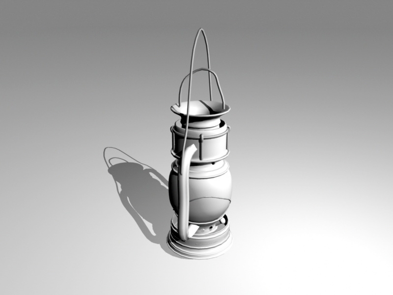 Lantern Oil Lamp 3d rendering