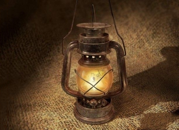 Lantern Oil Lamp 3d rendering