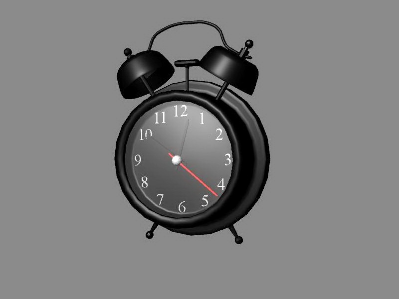 Black Alarm Clock 3d rendering