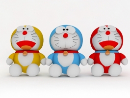Three Color Doraemon 3d preview