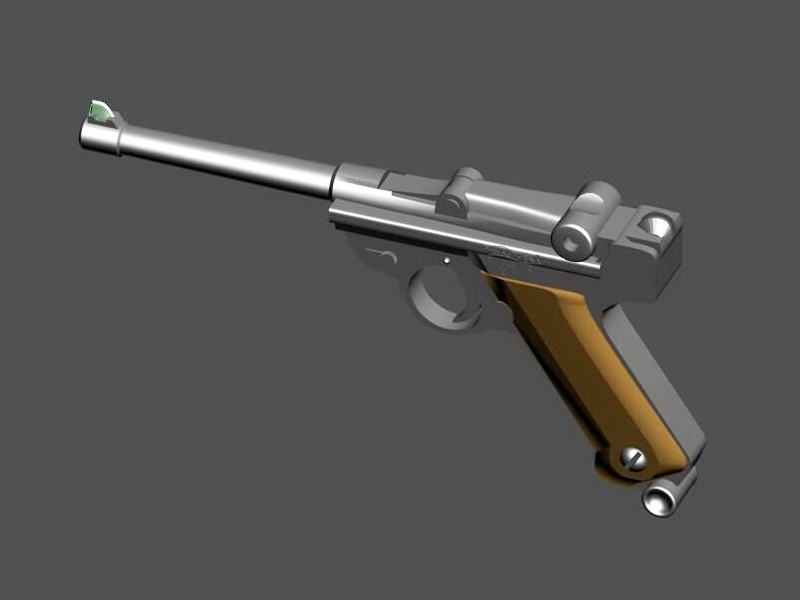 Old German Luger Pistol 3d rendering