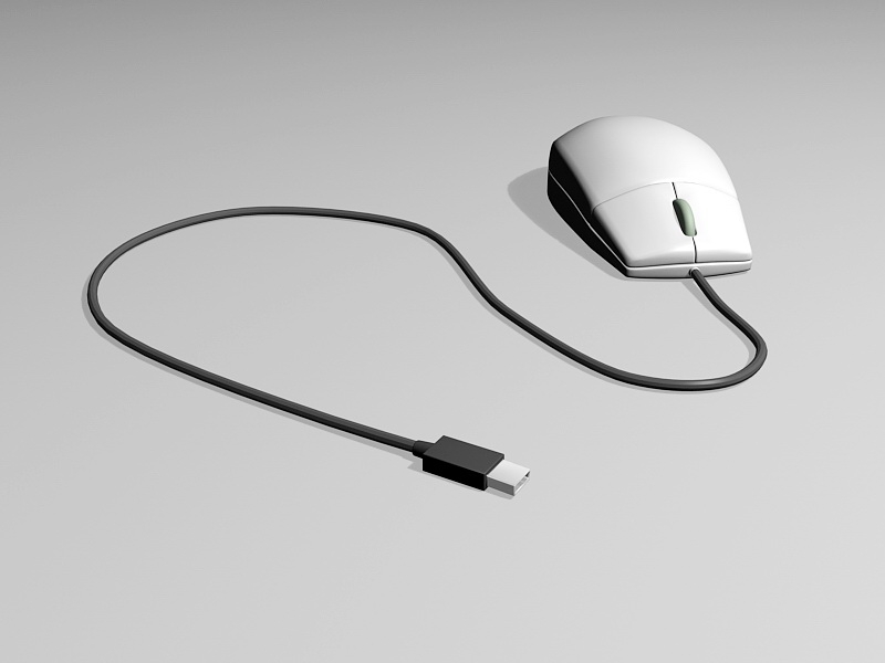 Old USB Mouse 3d rendering