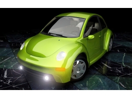 Lime Green VW Beetle 3d preview