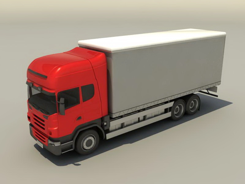 Freight Box Truck 3d rendering