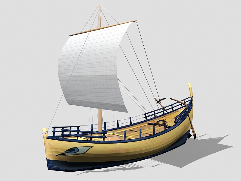 Kyrenia Ancient Ship 3d rendering