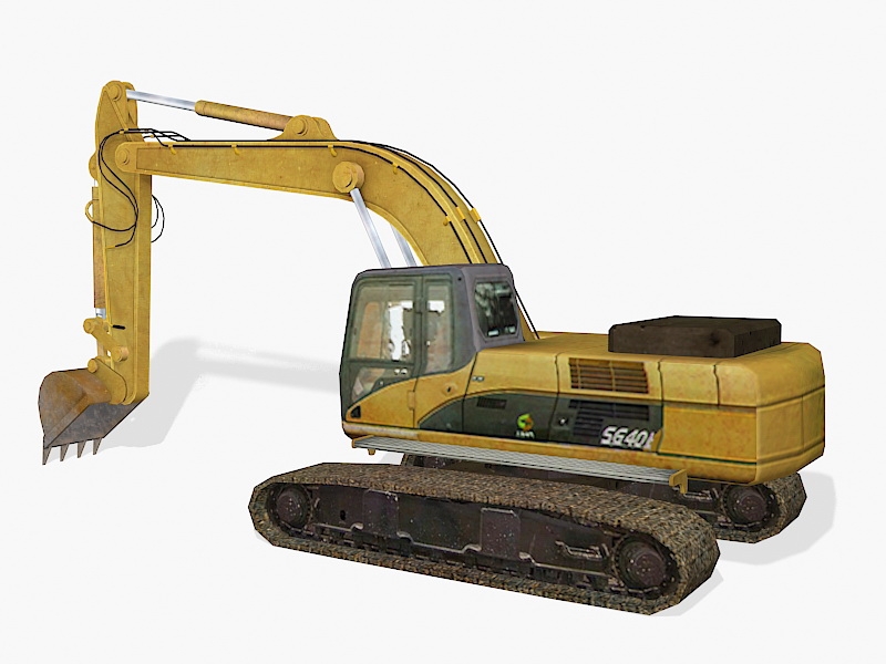 Track Excavator Equipment 3d rendering