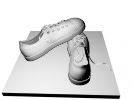 White Tennis Shoes 3d model preview