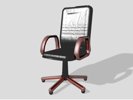 Black Leather Office Chair 3d preview