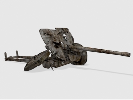 Destroyed Anti-tank Gun 3d preview