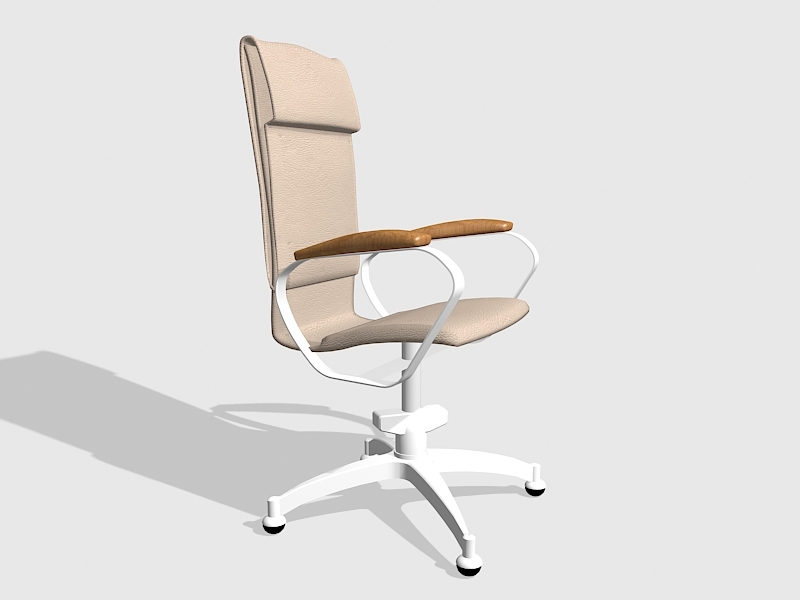 Beige Desk Chair 3d rendering