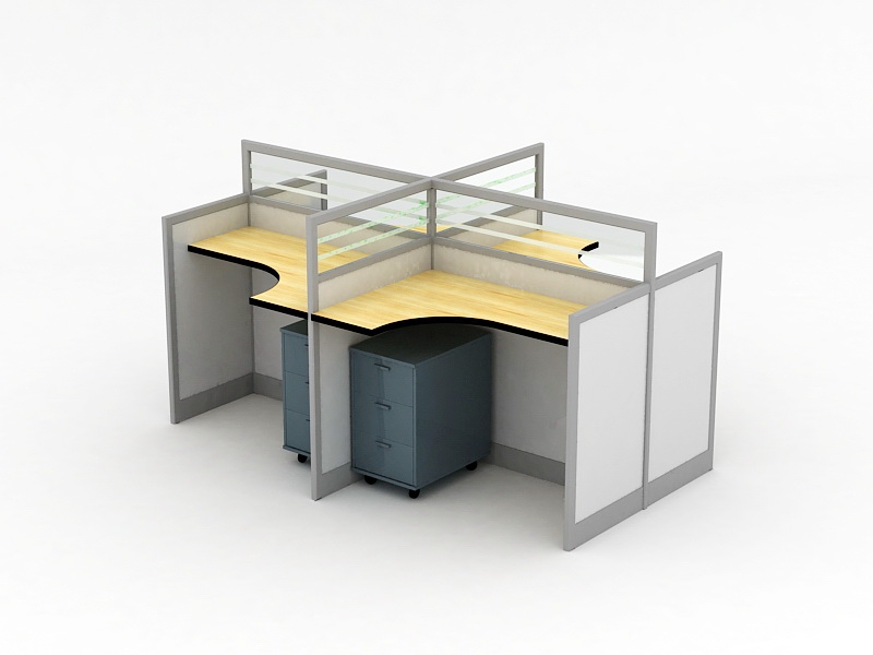Small Office Cubicle Units 3d rendering