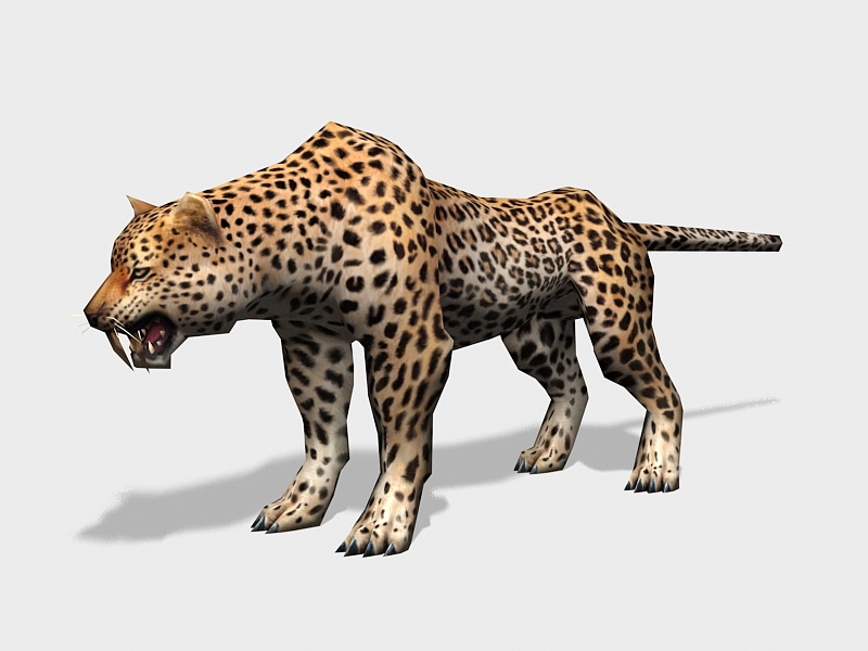 Amur Leopard 3d rendering