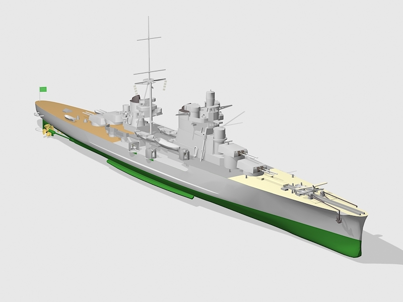 Small Warship 3d rendering