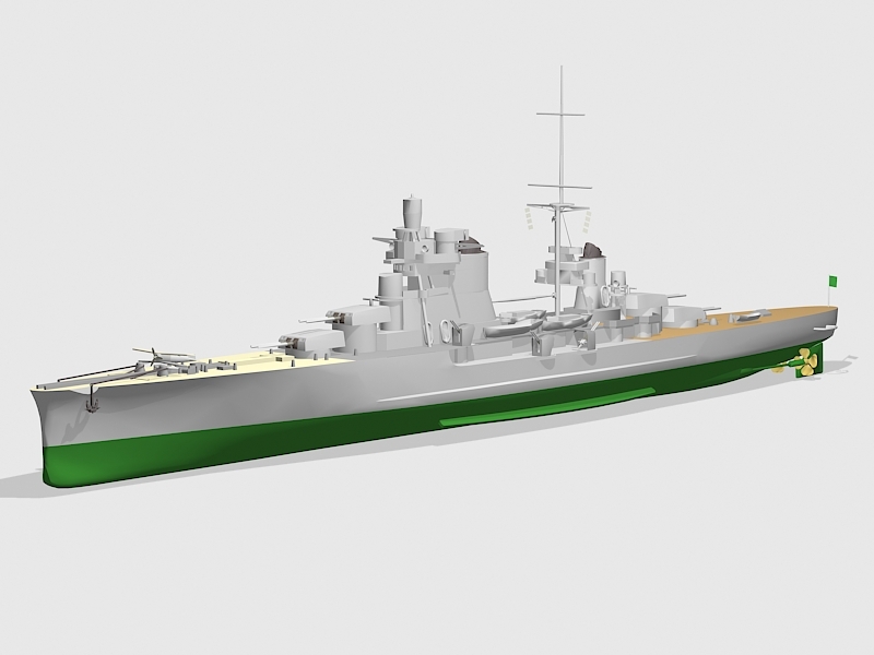 Small Warship 3d rendering