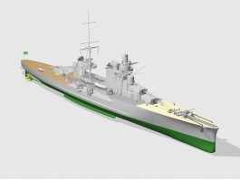 Small Warship 3d preview