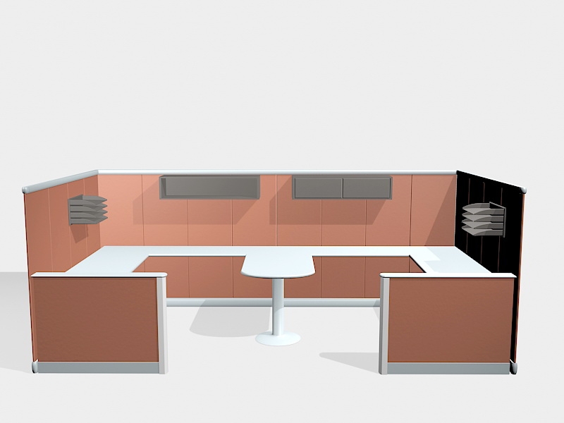 Office Cubicle Workstation Design 3d rendering