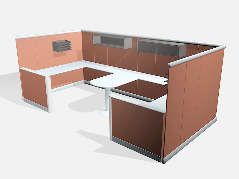 Office Cubicle Workstation Design 3d rendering