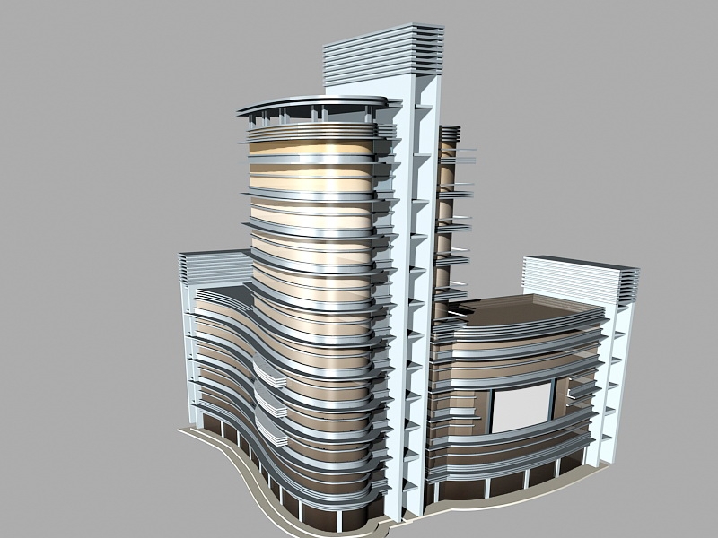 Commercial Office Building Exterior Design 3d rendering