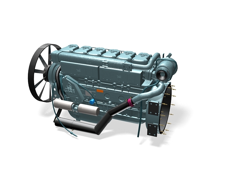 Truck Diesel Engine 3d rendering