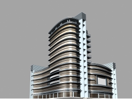 Commercial Office Building Exterior Design 3d model preview