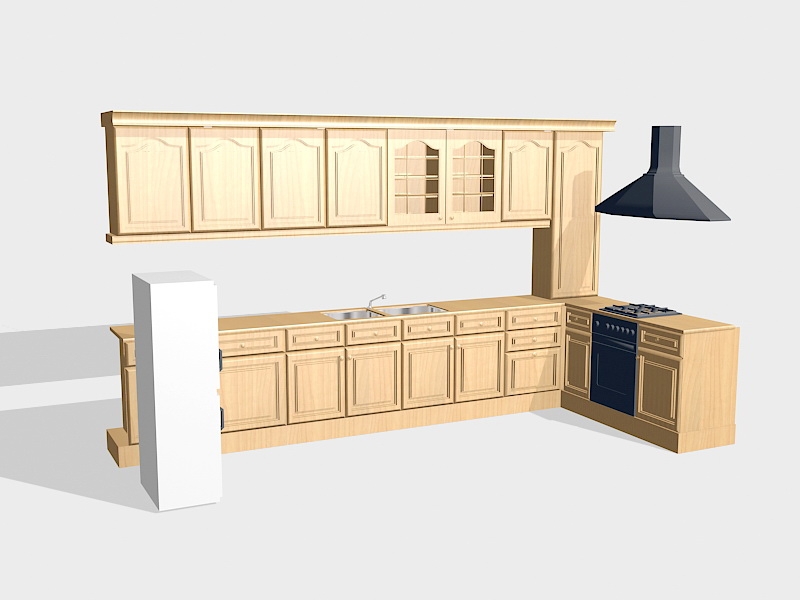 Rustic Kitchen Cabinet Ideas 3d rendering