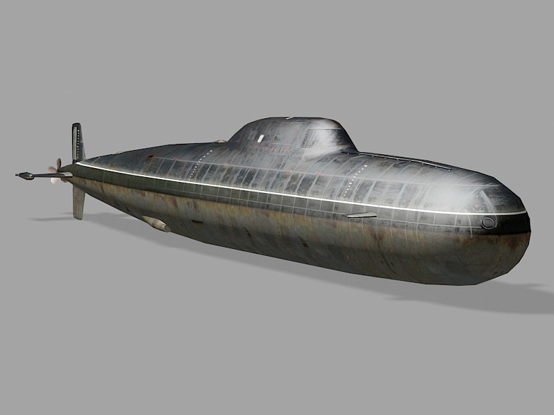 Alfa Class Nuclear-Powered Attack Submarine 3d rendering