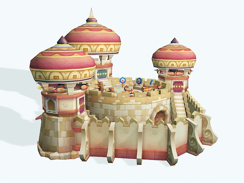 Beautiful Cartoon Castle 3d rendering