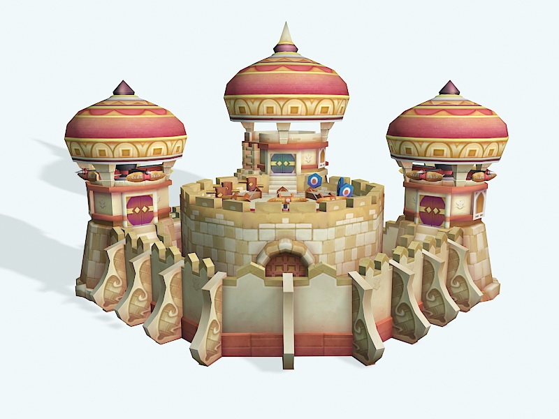 Beautiful Cartoon Castle 3d rendering