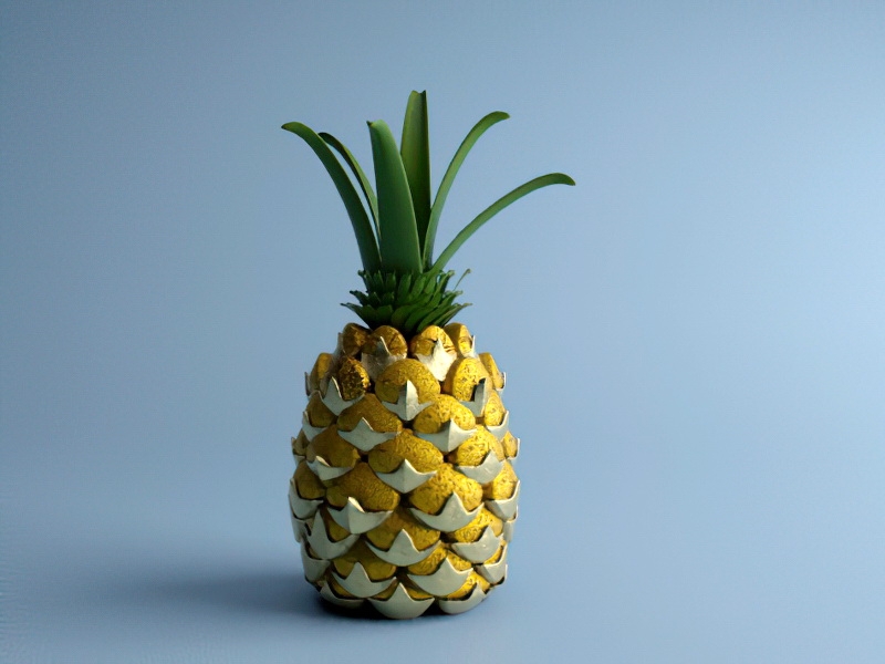 Tropical Pineapple 3d rendering