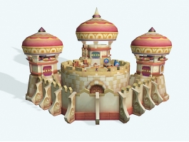Beautiful Cartoon Castle 3d model preview