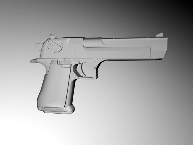 Auto Pistol 3d rendering