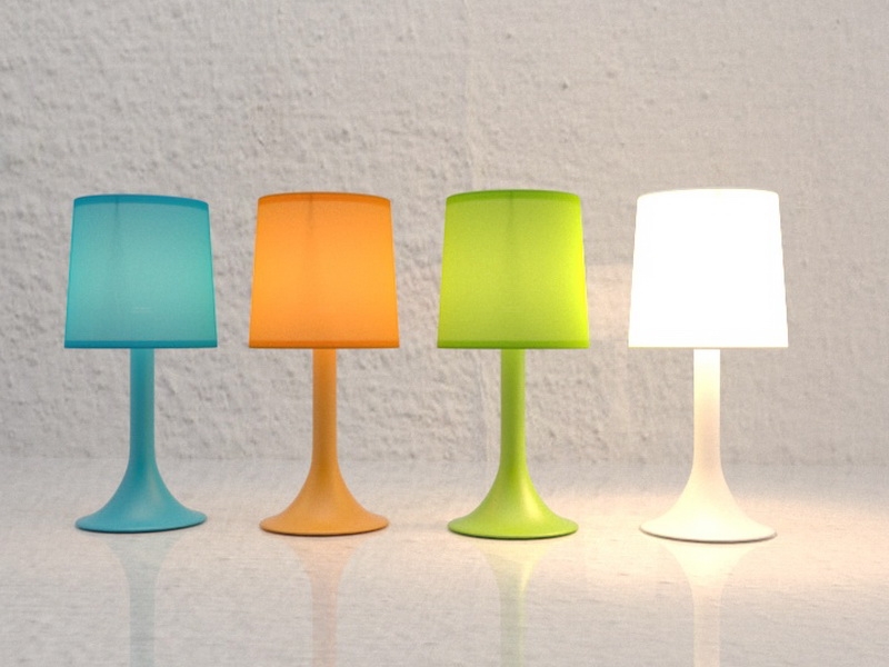 Colorful Table Lamp Collection 3d rendering