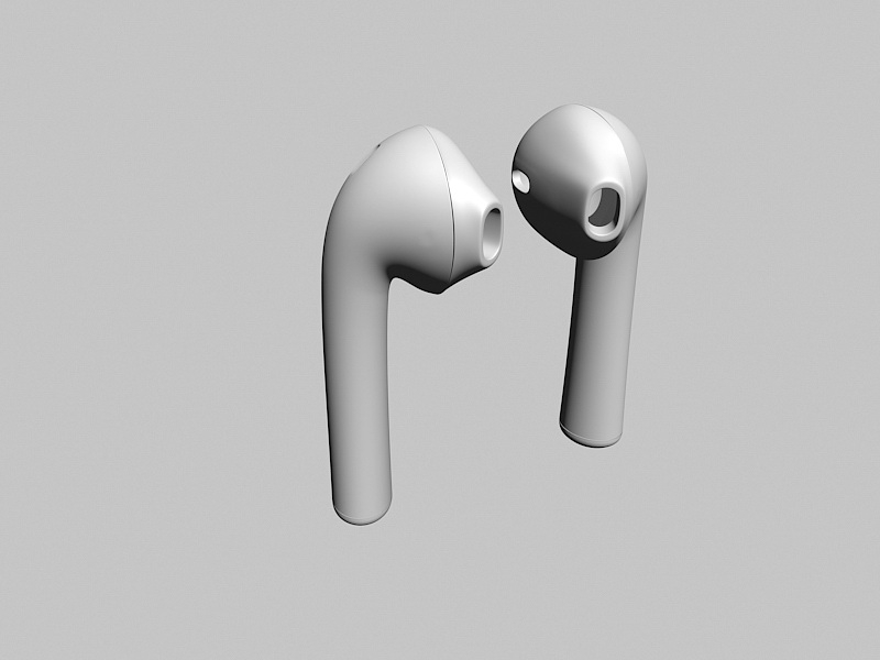 Bluetooth Earbuds 3d rendering