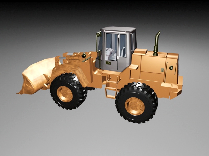 Wheeled Bulldozer 3d rendering