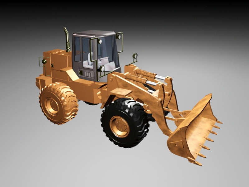 Wheeled Bulldozer 3d rendering