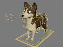 Full Rigged Cartoon Dog 3d model preview