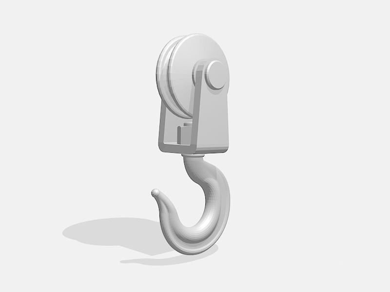 Pulley with Hook 3d rendering