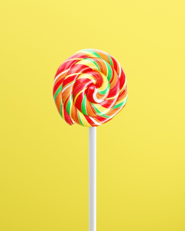 Rainbow Lollipop 3d rendering