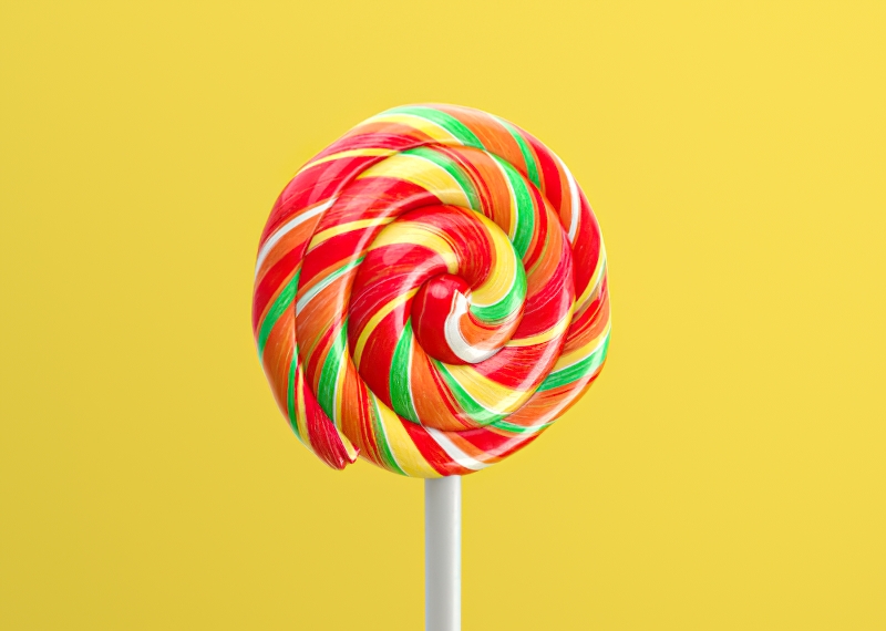 Rainbow Lollipop 3d rendering
