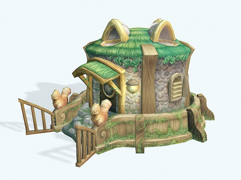 Cartoon Squirrel House 3d rendering