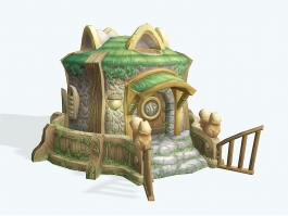 Cartoon Squirrel House 3d model preview