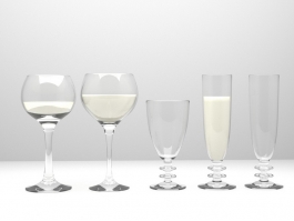 Wine Glass Collection 3d model preview