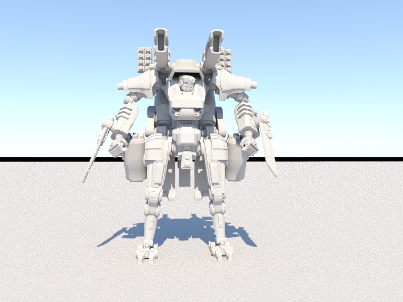 Mecha Anime Robot 3d rendering