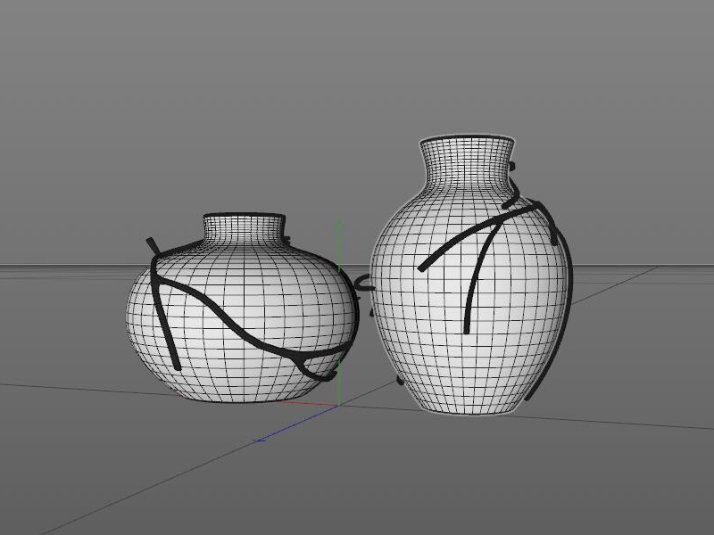 White Ceramic Modern Vases 3d rendering