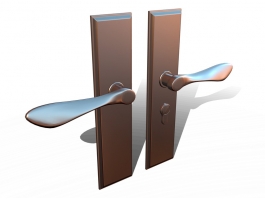 Brass Door Lock Lever Handle 3d model preview
