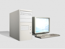 Old Desktop Computer 3d model preview