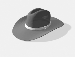 Black Fedora Hat 3d model preview