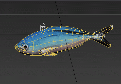 Animated Blue Fish Rigged 3d rendering