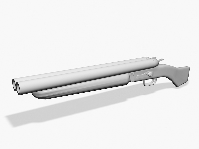 Double Barrel Shotgun 3d rendering