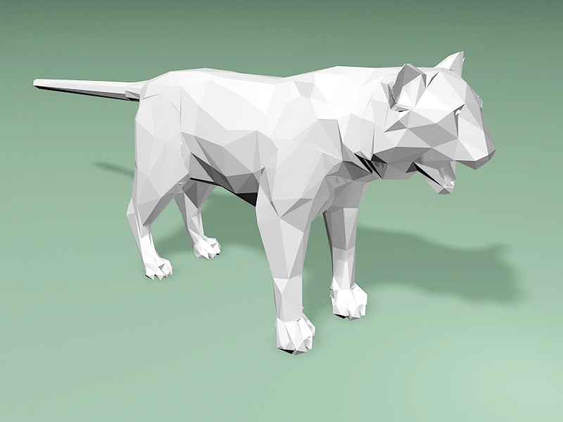 Tiger LowPloy 3d rendering
